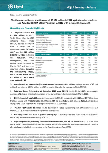 Thumbnail Light S.A. Quarterly Report 2017-q4