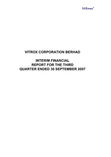 Vorschaubild ViTrox Corporation Quartalsbericht 2007-q3