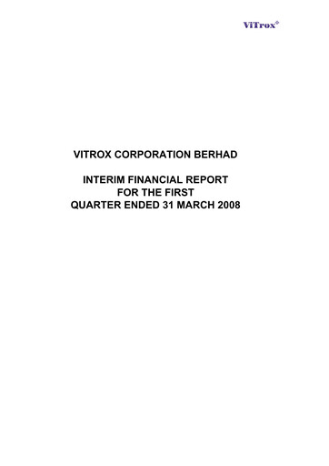 Vorschaubild ViTrox Corporation Quartalsbericht 2008-q1