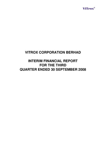 Vorschaubild ViTrox Corporation Quartalsbericht 2008-q3