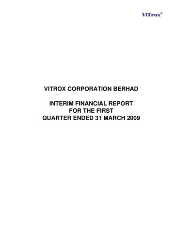 Vorschaubild ViTrox Corporation Quartalsbericht 2009-q1