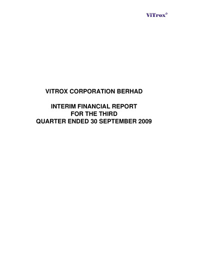 Vorschaubild ViTrox Corporation Quartalsbericht 2009-q3