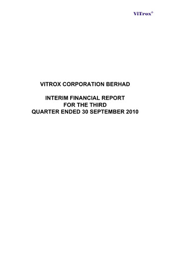 Vorschaubild ViTrox Corporation Quartalsbericht 2010-q3