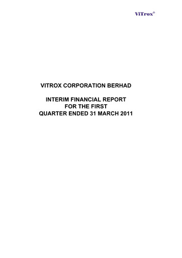 Vorschaubild ViTrox Corporation Quartalsbericht 2011-q1
