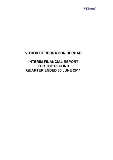Vorschaubild ViTrox Corporation Quartalsbericht 2011-q2