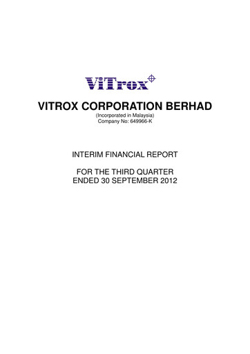 Vorschaubild ViTrox Corporation Quartalsbericht 2012-q3