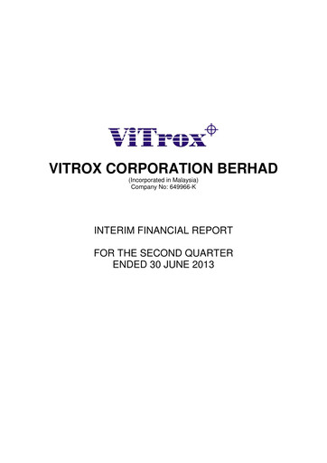 Vorschaubild ViTrox Corporation Quartalsbericht 2013-q2