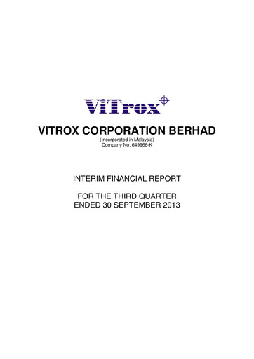 Vorschaubild ViTrox Corporation Quartalsbericht 2013-q3