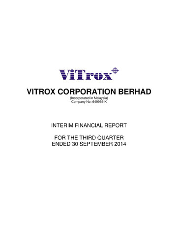 Vorschaubild ViTrox Corporation Quartalsbericht 2014-q3