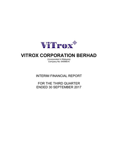 Vorschaubild ViTrox Corporation Quartalsbericht 2017-q3