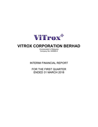 Vorschaubild ViTrox Corporation Quartalsbericht 2018-q1