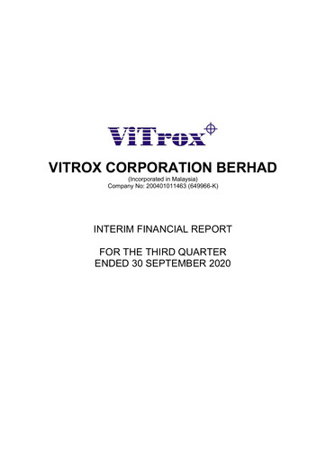 Vorschaubild ViTrox Corporation Quartalsbericht 2020-q3