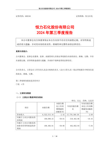 Thumbnail Hengli Petrochemical Quarterly Report 2024-q3