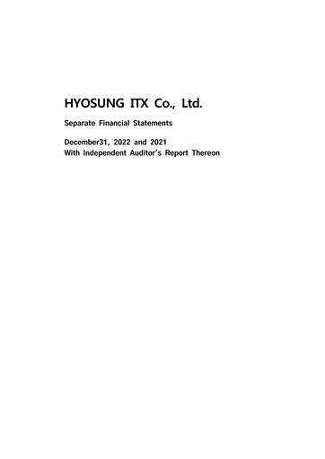 Thumbnail Hyosung ITX Financial Statement 2022