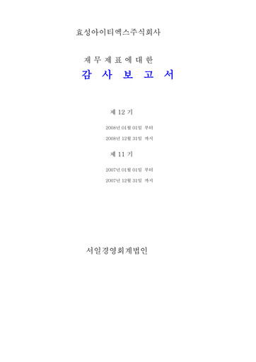 Thumbnail Hyosung ITX Financial Statement 2008