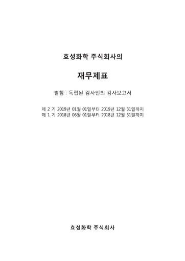 Thumbnail Hyosung Chemical Corporation Financial Statement 2019