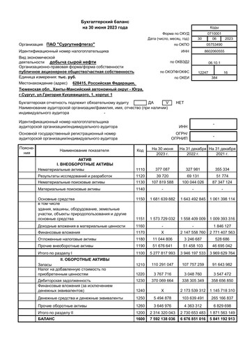 Vorschaubild Surgutneftegas Finanzmitteilung 2023-h1