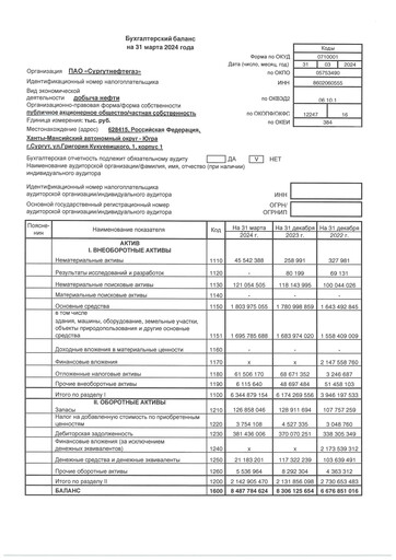 Thumbnail Surgutneftegas Financial Statement 2024-q1