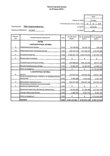 Vorschaubild Surgutneftegas Finanzmitteilung 2025-h1