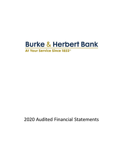 Thumbnail Burke & Herbert Financial Services Financial Statement 2020