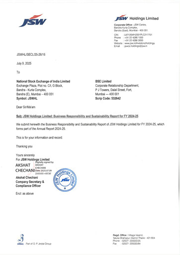 Thumbnail JSW Holdings ESG Report 2024-2025