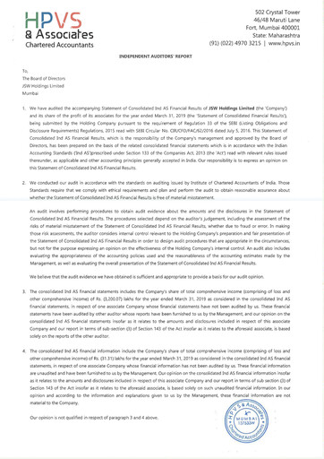 Thumbnail JSW Holdings Financial Statement 2018-2019