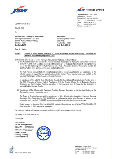 Thumbnail JSW Holdings Financial Statement 2024-2025