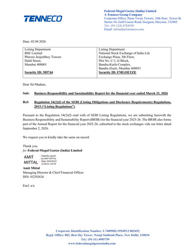 Thumbnail Federal-Mogul Goetze ESG Report 2025-2026