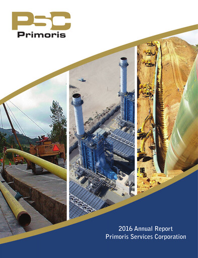 Thumbnail Primoris Services Corporation
 Annual Report 2016