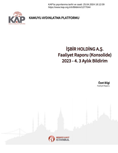Vorschaubild İşbir Holding Jahresbericht 2023