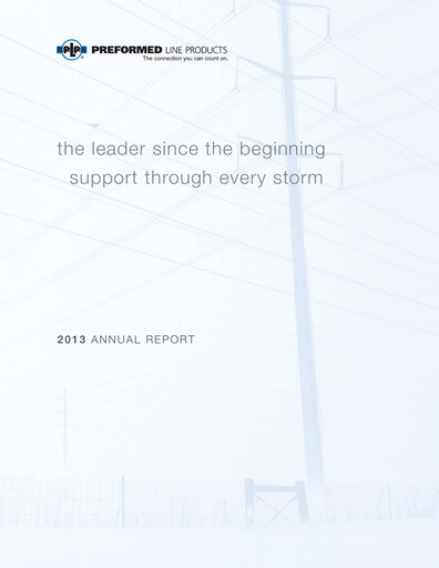 Thumbnail Preformed Line Products Annual Report 2013