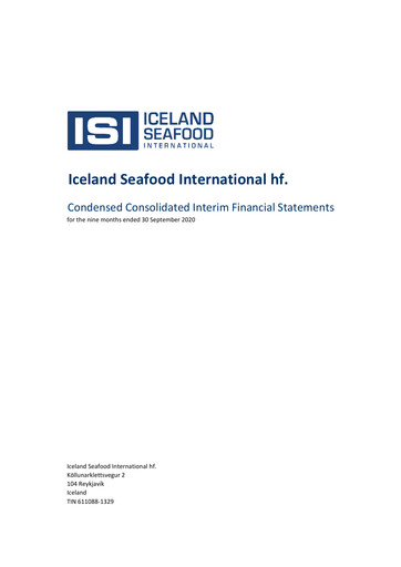 Thumbnail Iceland Seafood International Financial Statement 2020-9m