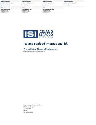 Thumbnail Iceland Seafood International Financial Statement 2025