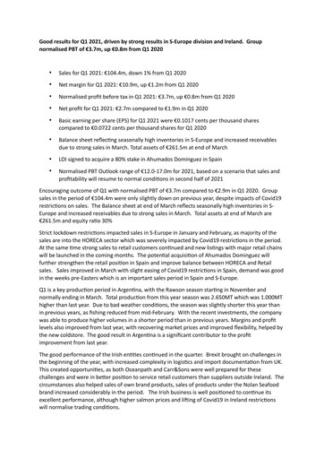 Thumbnail Iceland Seafood International Quarterly Report 2021-q1