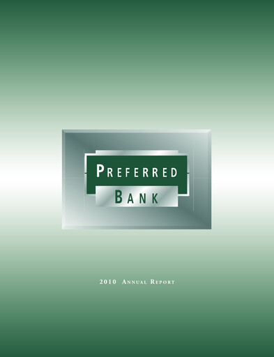 Thumbnail Preferred Bank Annual Report 2010