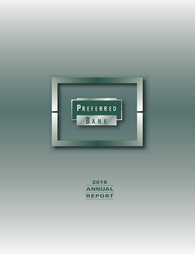 Thumbnail Preferred Bank Annual Report 2016