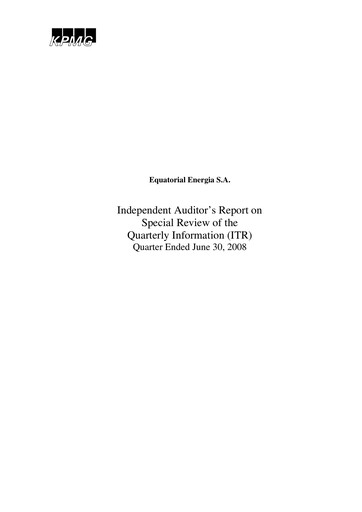 Miniature Equatorial Energia Rapport trimestriel 2008-q2