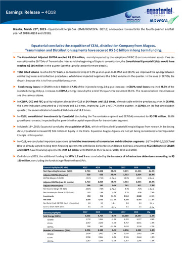 Miniature Equatorial Energia Rapport trimestriel 2018-q4