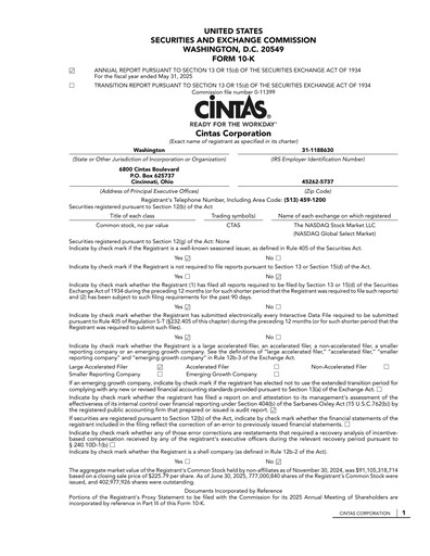 Thumbnail Cintas Annual Report 2025