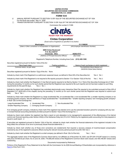 Thumbnail Cintas Annual Report 2026