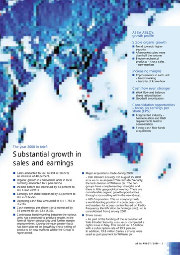 Vorschaubild Assa Abloy
 Jahresbericht 2000