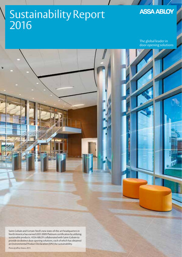 Vorschaubild Assa Abloy
 Nachhaltigkeitsbericht 2016