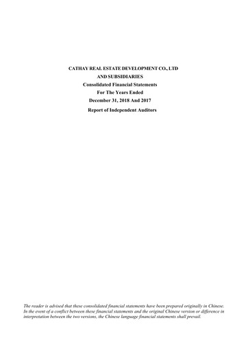 Miniature Cathay Real Estate Development Bilan financier 2018