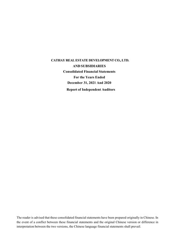 Miniature Cathay Real Estate Development Bilan financier 2021