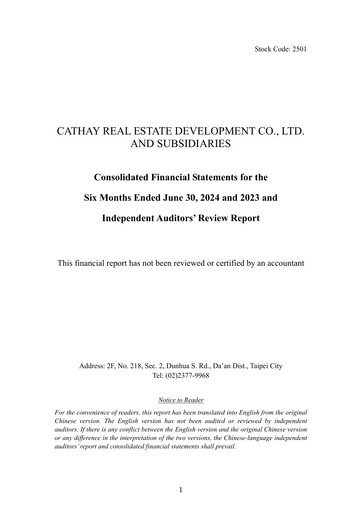 Miniature Cathay Real Estate Development Rapport semestriel 2024-h1