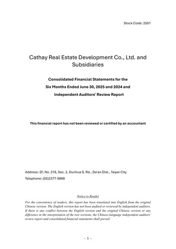 Miniature Cathay Real Estate Development Rapport semestriel 2025-h1