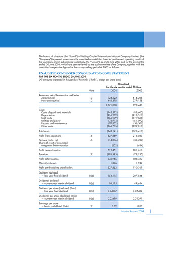 Vorschaubild Beijing Airport Halbjahresbericht 2004-h1