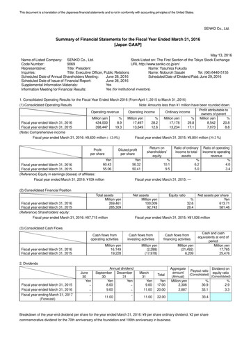 Vorschaubild SENKO Group Holdings Finanzmitteilung 2016