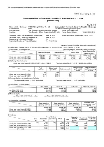 Vorschaubild SENKO Group Holdings Finanzmitteilung 2019