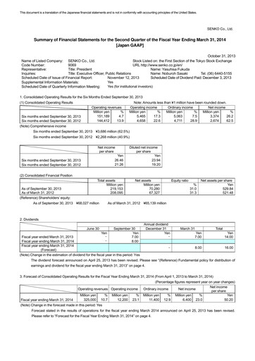 Vorschaubild SENKO Group Holdings Halbjahresbericht 2014-h1